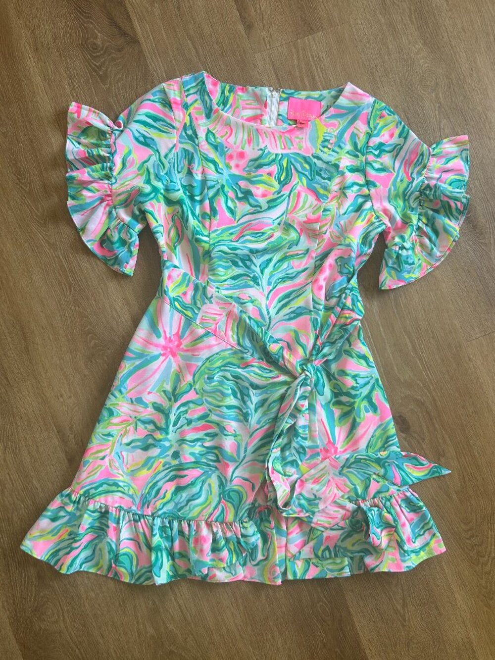 Lilly Pulitzer Darlah Stretch Wrap Dress in the "Multi One In A Melon"